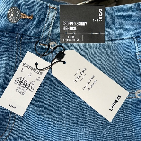 NWT Cropped Skinny High Rise Ultra Hyper Stretch Flexx Express jeans Sm (0,2,4) - Picture 7 of 9